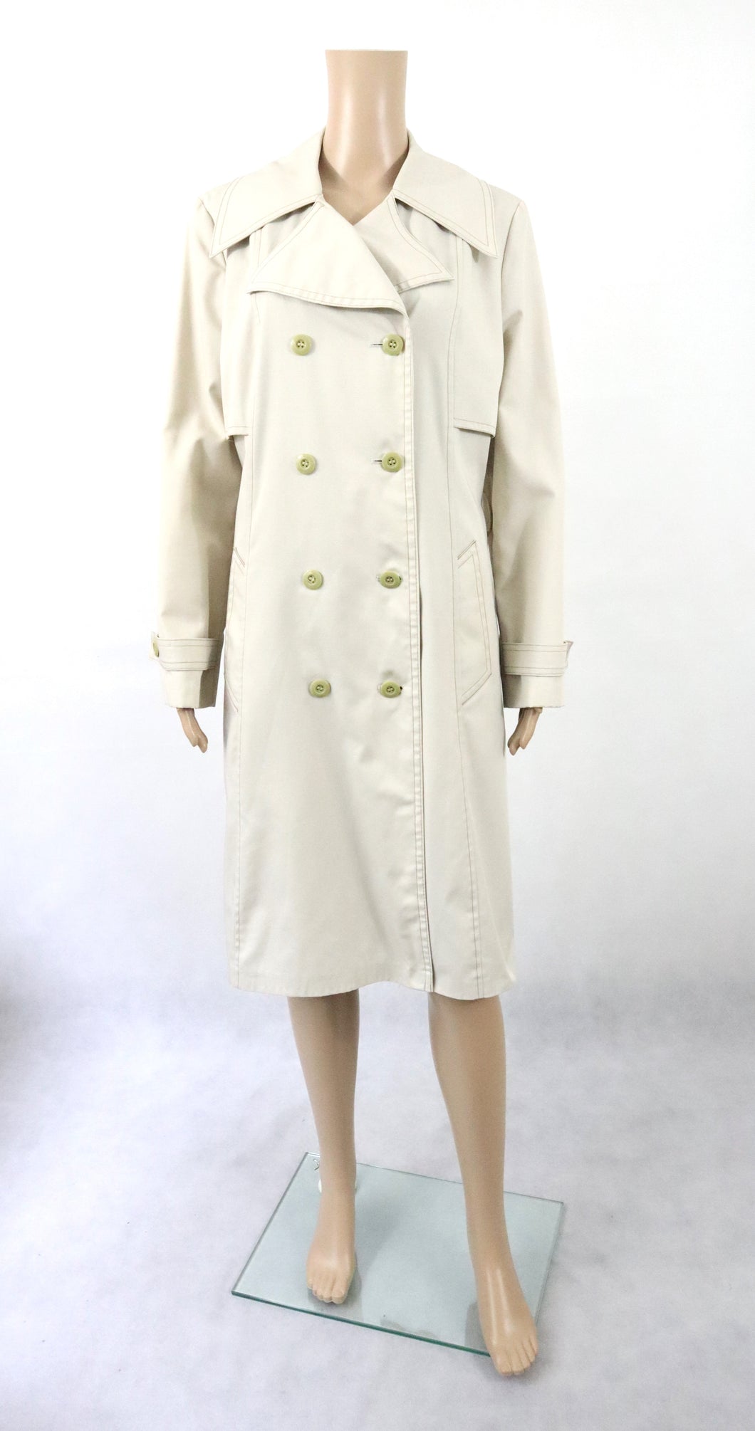 Luhta vaalea kotimainen vintage trenssi 42
