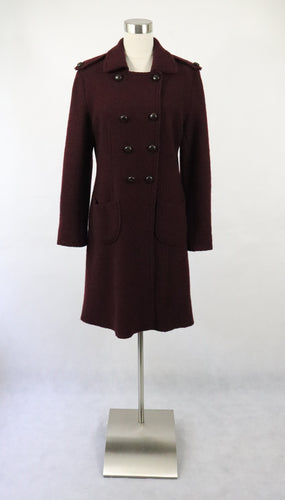 Marimekko Ritva Falla Collection made in Finland burgundinpunainen takki 100% villaa M