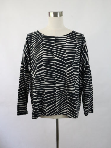 Marimekko Koppa mustavalkoinen oversize pusero M 100% puuvillaa