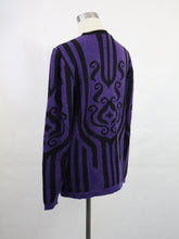 Lataa kuva Galleria-katseluun, Violetti kuviollinen neulepaita M
