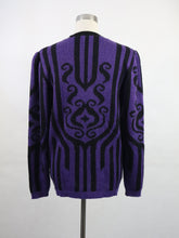 Lataa kuva Galleria-katseluun, Violetti kuviollinen neulepaita M