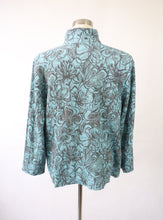 Lataa kuva Galleria-katseluun, Turkoosi kuviopintainen vetoketjullinen takki 46