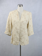 Lataa kuva Galleria-katseluun, Modelia made in Finland vaalea kuviopintainen pellavasekoitejakku 36