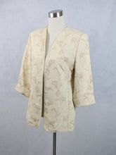 Lataa kuva Galleria-katseluun, Beige kuviollinen pellavasekoitejakku 36