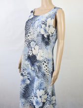 Lataa kuva Galleria-katseluun, Sinisävyinen kuviollinen puolipituinen mekko 38