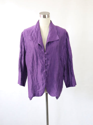 Modelia violetti paitajakku pellavasatiinia 44