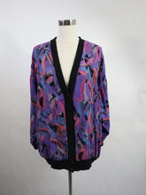 Lataa kuva Galleria-katseluun, Modena made in Finland 80-luvun vintage paitajakku 100% viskoosia 40