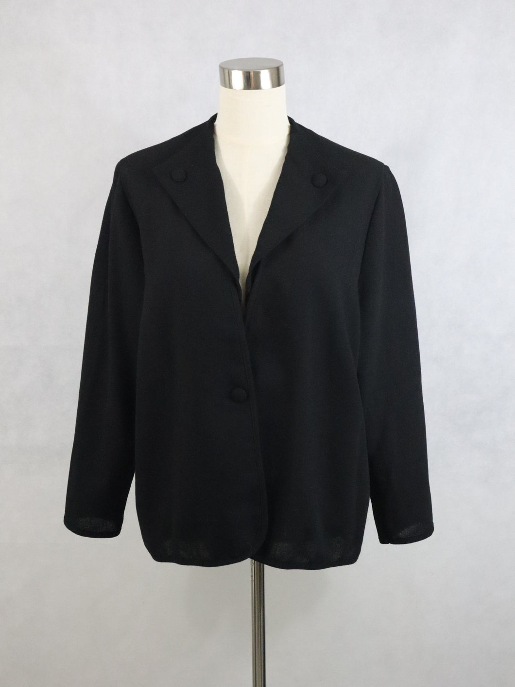 NP made in Finland musta villasekoitekankainen kotimainen vintage jakku 42