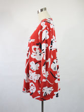 Lataa kuva Galleria-katseluun, Punainen kuviollinen tunika XXXL
