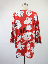 Lataa kuva Galleria-katseluun, Punainen kuviollinen tunika XXXL