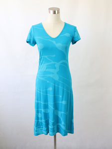 Turkoosi kuviollinen mekko S