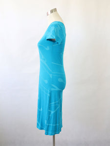 Turkoosi kuviollinen mekko S