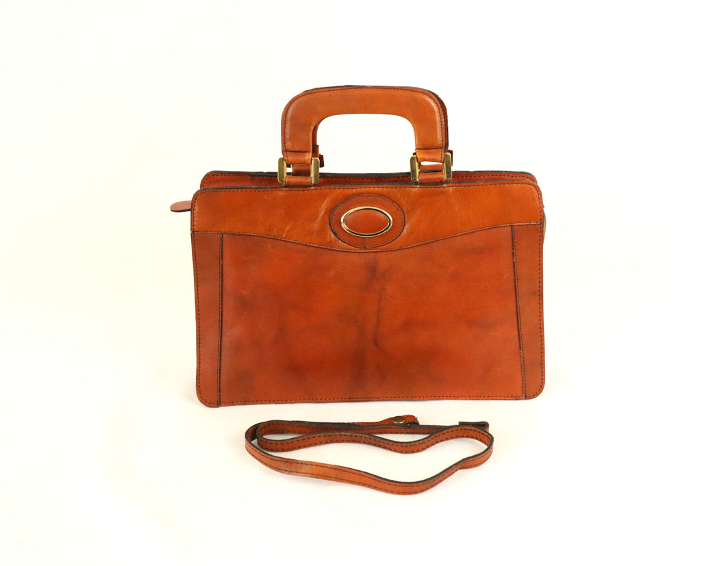 North Bag made in Finland kinuskinruskea kotimainen vintagelaukku