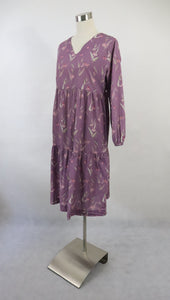 Liila kukkakuvioinen mekko S