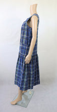Lataa kuva Galleria-katseluun, Sinisävyinen ruudullinen mekko 34
