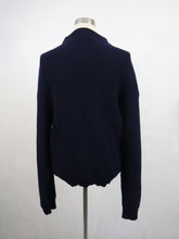 Lataa kuva Galleria-katseluun, Tummansininen vetoketjullinen villatakki M