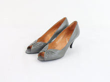 Lataa kuva Galleria-katseluun, Pertti Palmroth made in Finland kotimaiset vintage nahkaiset kärjestä avonaiset korkokengät 6½