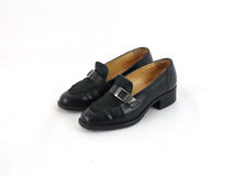 Lataa kuva Galleria-katseluun, Pertti Palmroth made in Finland mustat korolliset loaferit solkikoristeella 3½