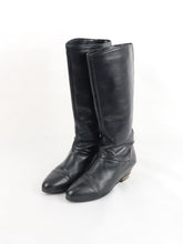 Lataa kuva Galleria-katseluun, Pertti Palmroth made in Finland mustat vintage nahkasaappaat 38