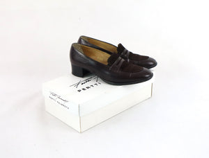 Tummanruskeat korolliset loaferit 3½