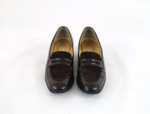 Tummanruskeat korolliset loaferit 3½