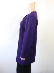 Violetti pitkä villasekoitebleiseri C36