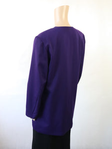 Violetti pitkä villasekoitebleiseri C36