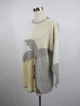 Lataa kuva Galleria-katseluun, Beige kuviollinen neulepaita L