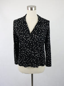 Ritva Falla mustavalkoinen polka Dot trikoopusero