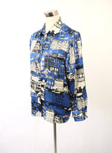 Lataa kuva Galleria-katseluun, Sininen kuviollinen paitapusero 36