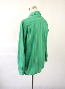 Vihreä raidallinen paitapusero 38