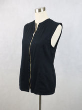 Lataa kuva Galleria-katseluun, Musta vetoketjullinen denim-liivi S