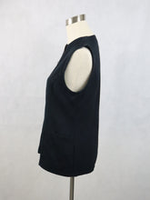 Lataa kuva Galleria-katseluun, Musta vetoketjullinen denim-liivi S