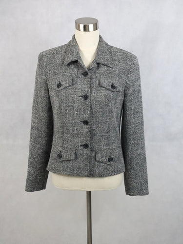 Tazzia harmaa lyhyt tweedjakku S