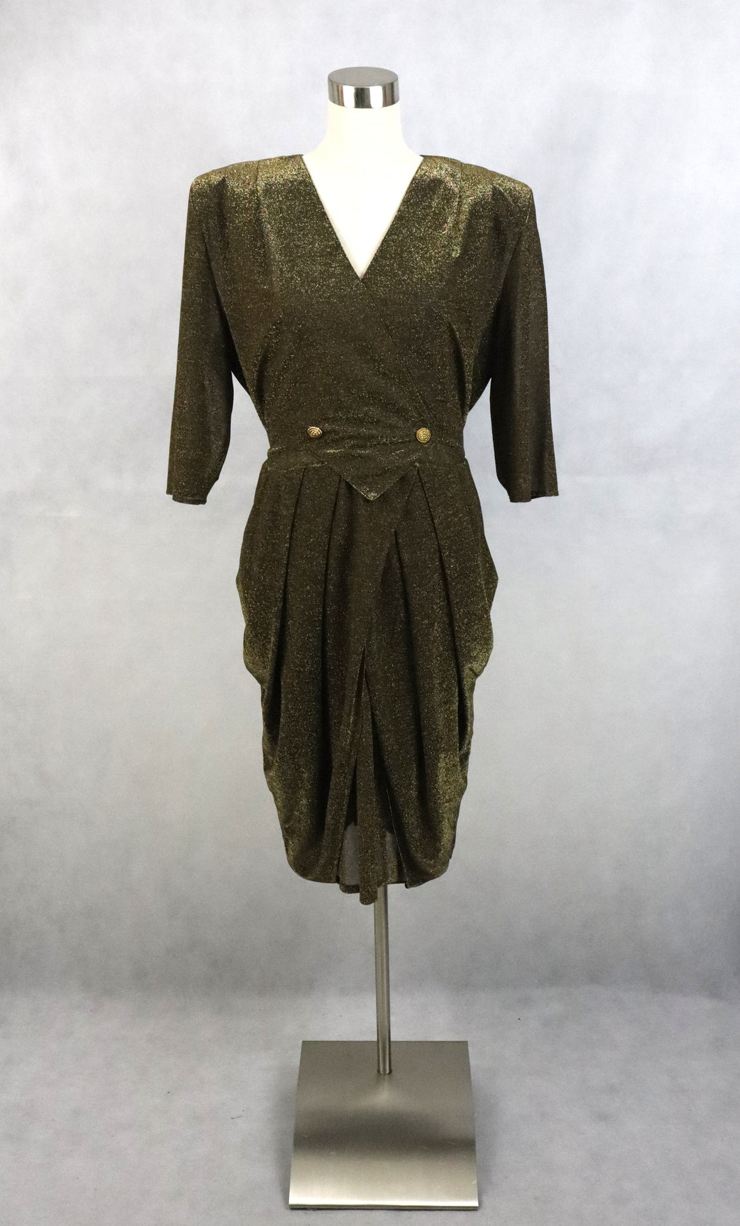 Tazzia made in Finland kullanvärinen lurexmekko S