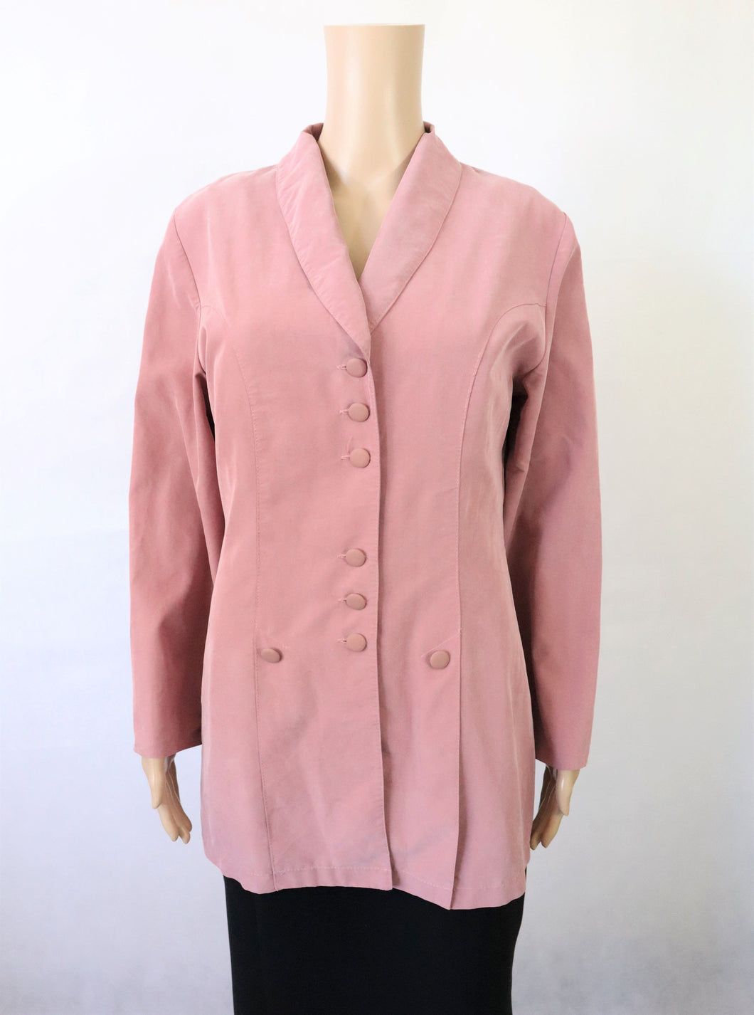 Tazzia made in Finland vaaleanpunainen napillinen takki S