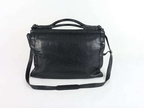 Three Bags kotimainen vntage musta iso nahkasalkku