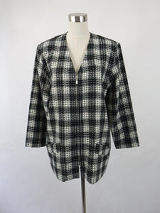 Tricana made in Finland mustavalkoinen ruudullinen bleiseri 42