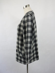 Mustavalkoinen ruudullinen bleiseri 42