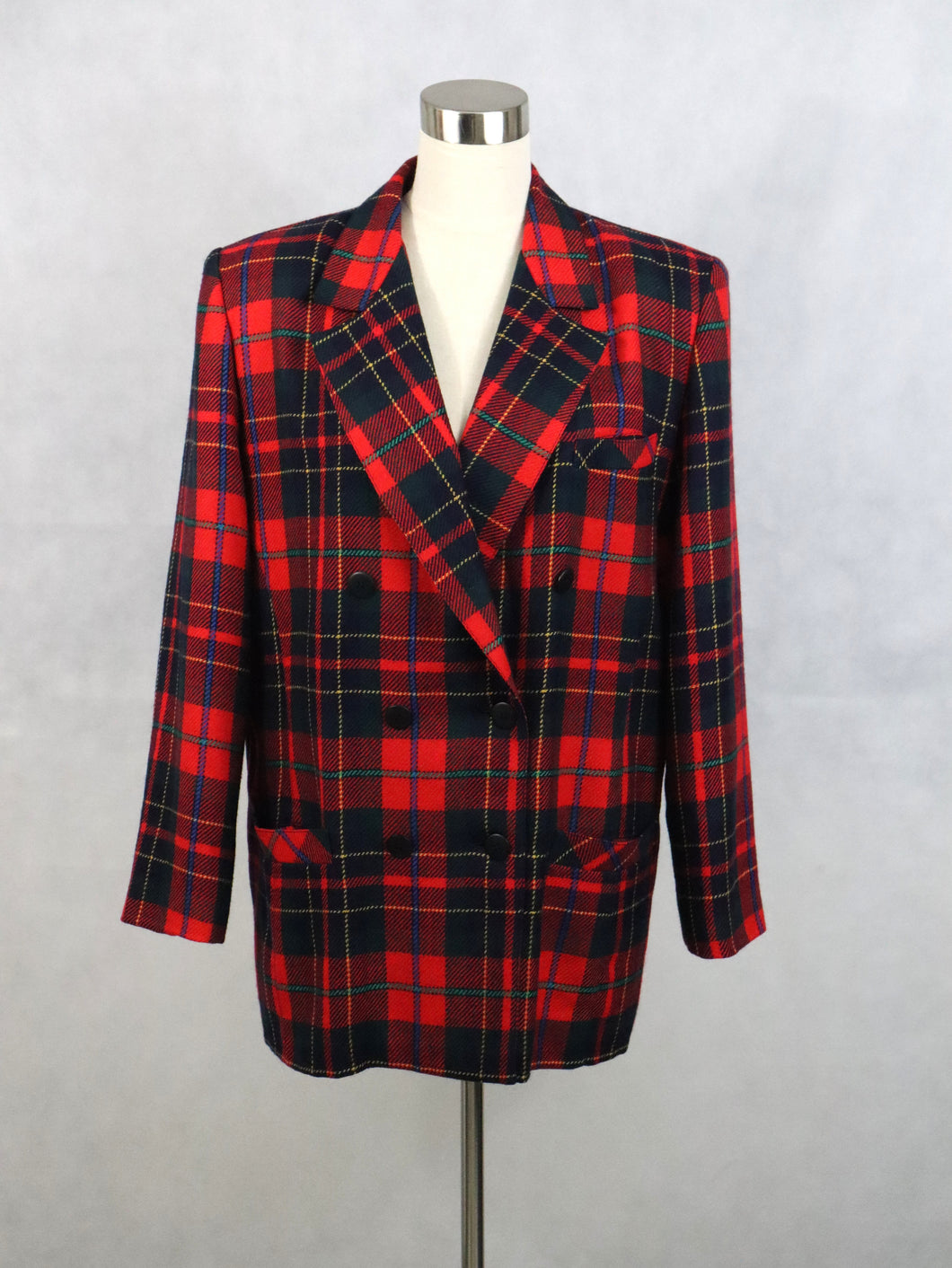 Tuomi-tuote made in Finland punainen ruudullinen villakangasbleiseri 44