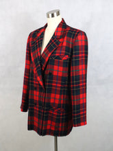 Lataa kuva Galleria-katseluun, Punainen ruudullinen villakangasbleiseri 44