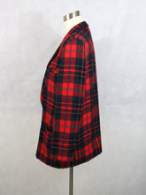 Lataa kuva Galleria-katseluun, Punainen ruudullinen villakangasbleiseri 44