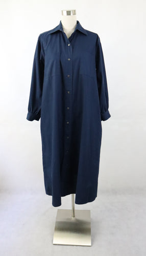 Vuokko Suomi Finland tummansininen kotimainen vintage mekko S