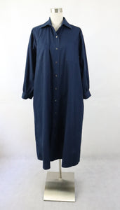 Vuokko Suomi Finland tummansininen kotimainen vintage mekko S