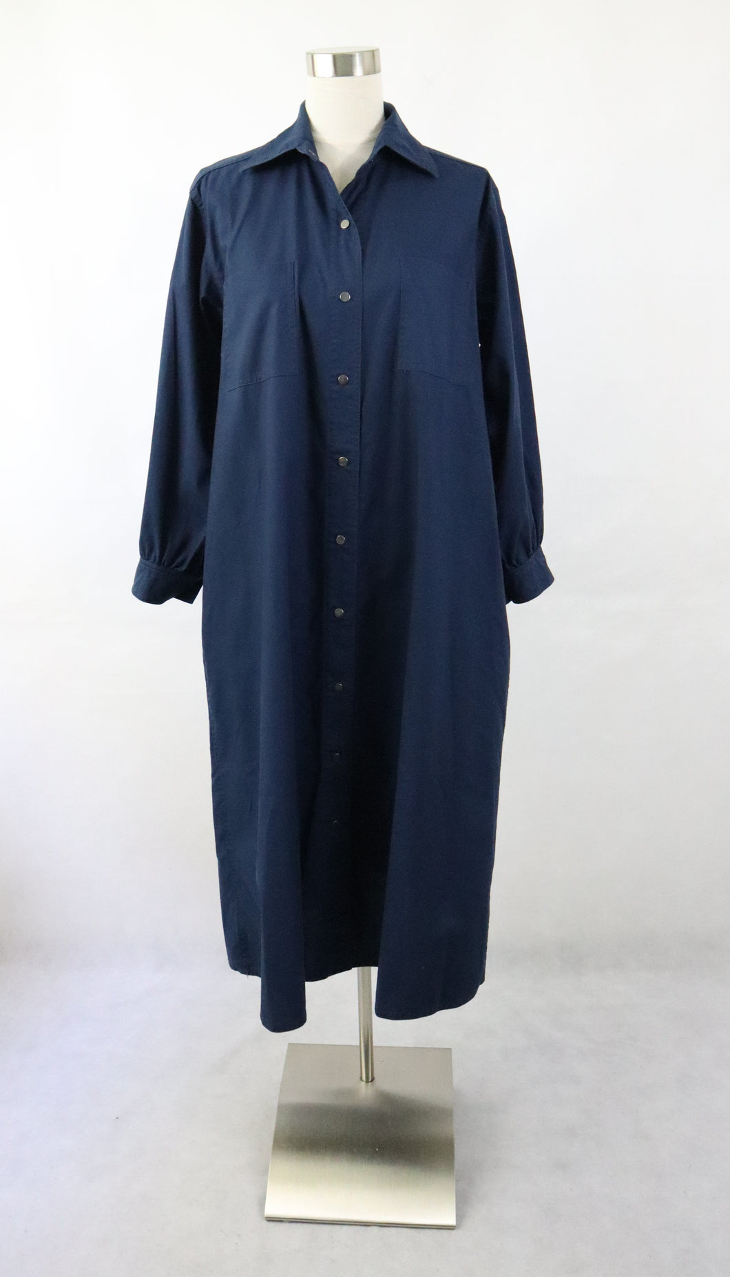 Vuokko Suomi Finland tummansininen kotimainen vintage mekko S