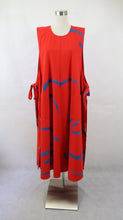 Lataa kuva Galleria-katseluun, Vuokko Suomi Finland Finnish Vintage Dress kotimainen vintage punainen taskullinen liivimekko 