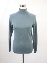 Lataa kuva Galleria-katseluun, Vuokko Suomi Finland siniharmaa poolokauluksinen neulepaita puhdasta uutta villaa XS
