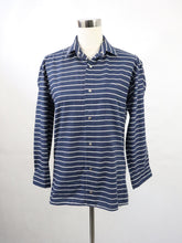 Lataa kuva Galleria-katseluun, Vuokko Suomi Finland sinivalkoinen puuvillainen raitapaita S