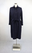 Lataa kuva Galleria-katseluun, Vuokko Suomi Finland tummasininen kotimainen vintage takkimekko puhdasta uutta villaa 42