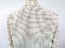 Lataa kuva Galleria-katseluun, Vaalea ruudullinen villasekoitekankainen pusero C42
